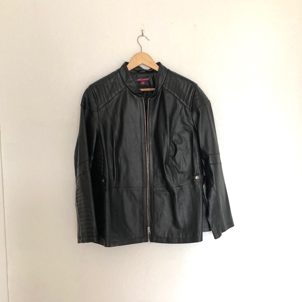 Jessica London Black Faux Leather Jacket 20